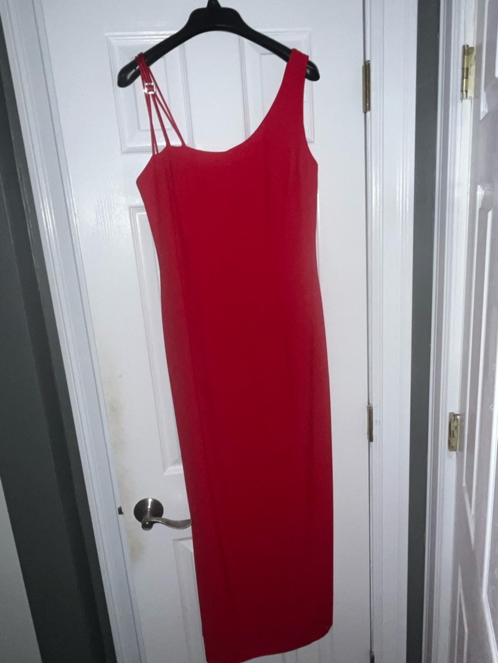 Sleeveless Red Maxi Dress with Double-Strap Detail